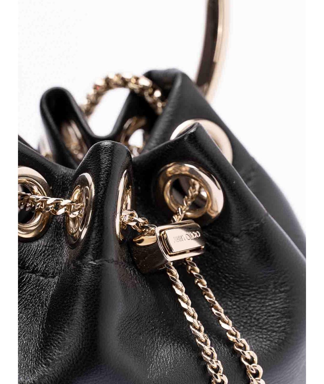 JIMMY CHOO Черная кожаная сумка с короткими ручками, фото 4