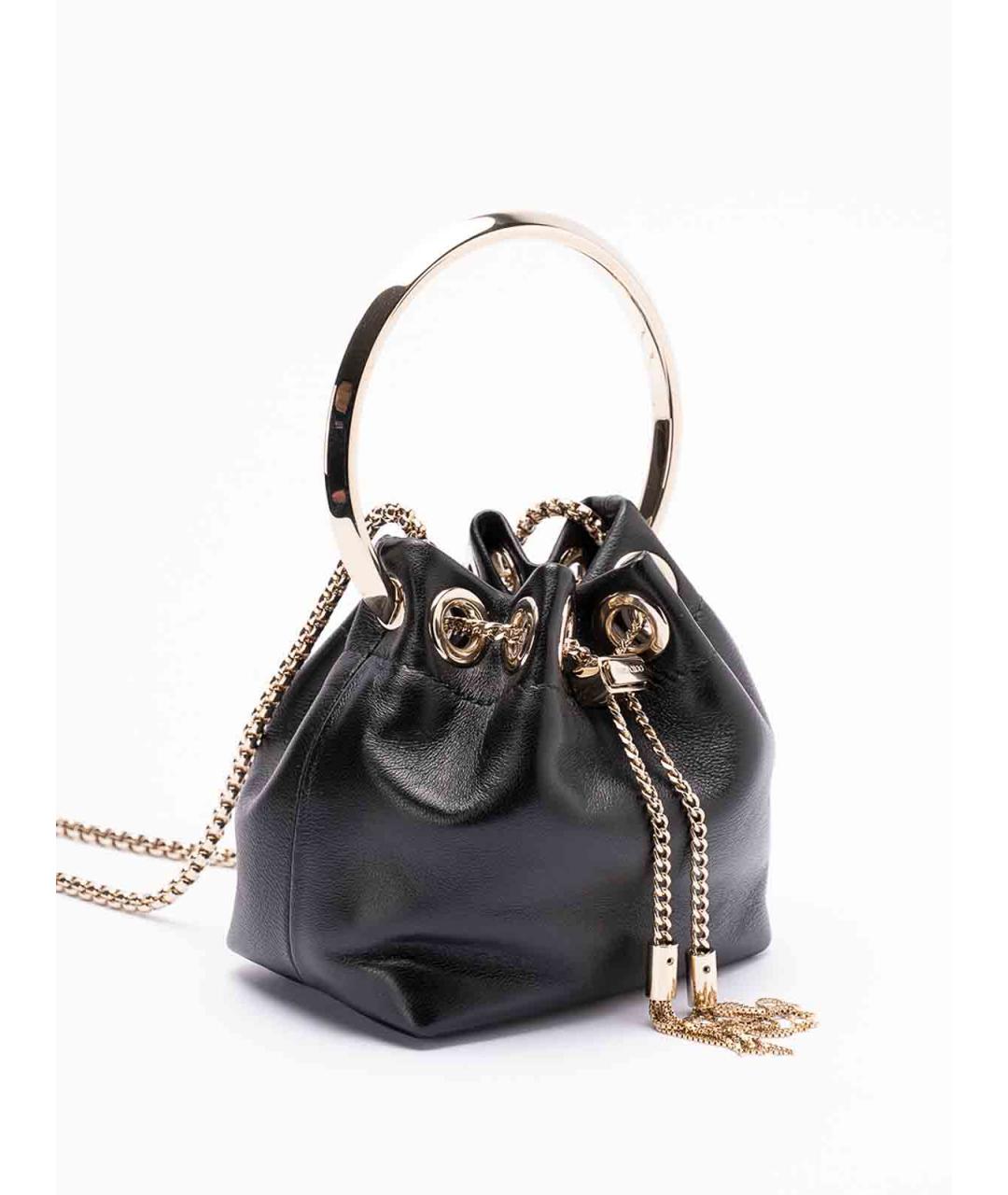 JIMMY CHOO Черная кожаная сумка с короткими ручками, фото 3