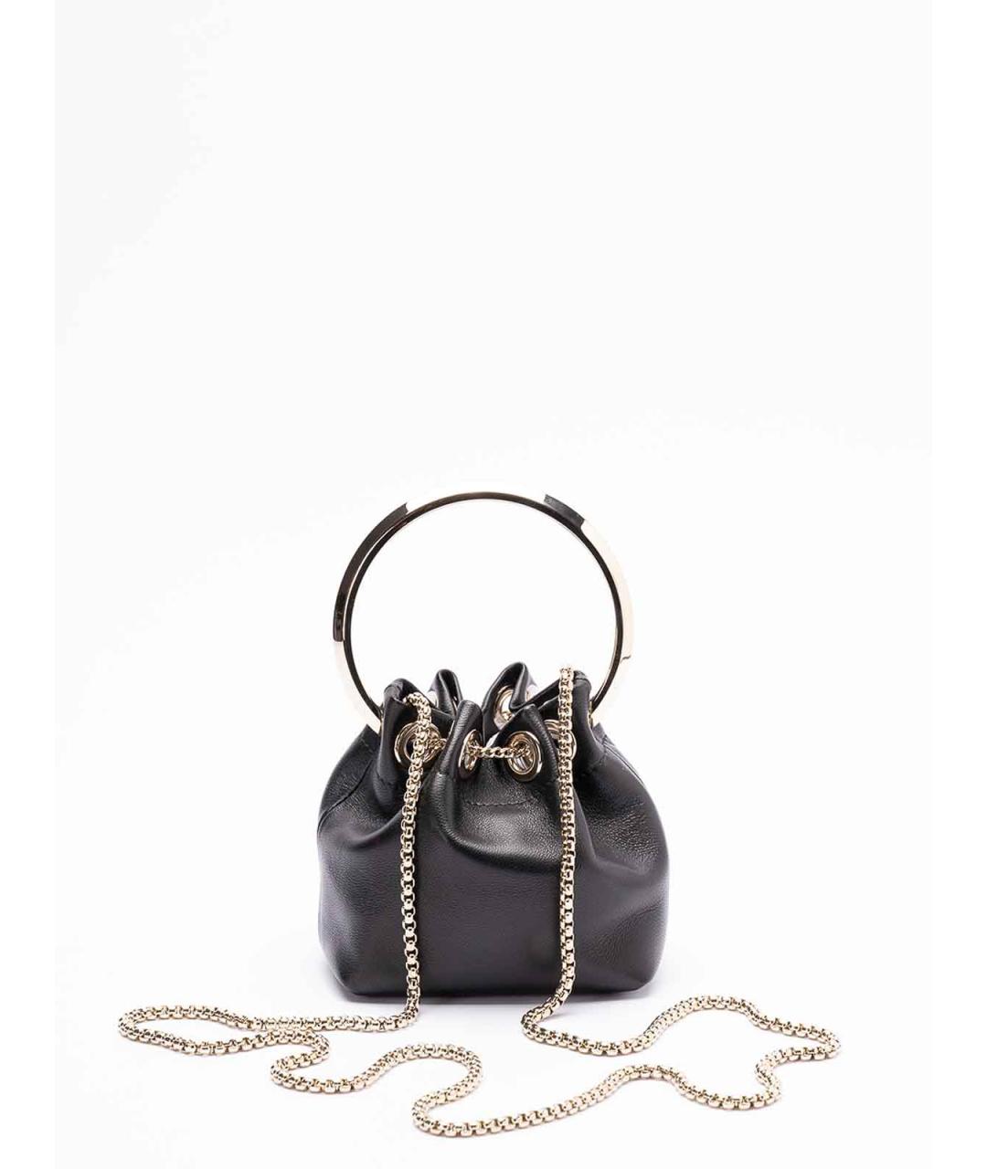 JIMMY CHOO Черная кожаная сумка с короткими ручками, фото 2