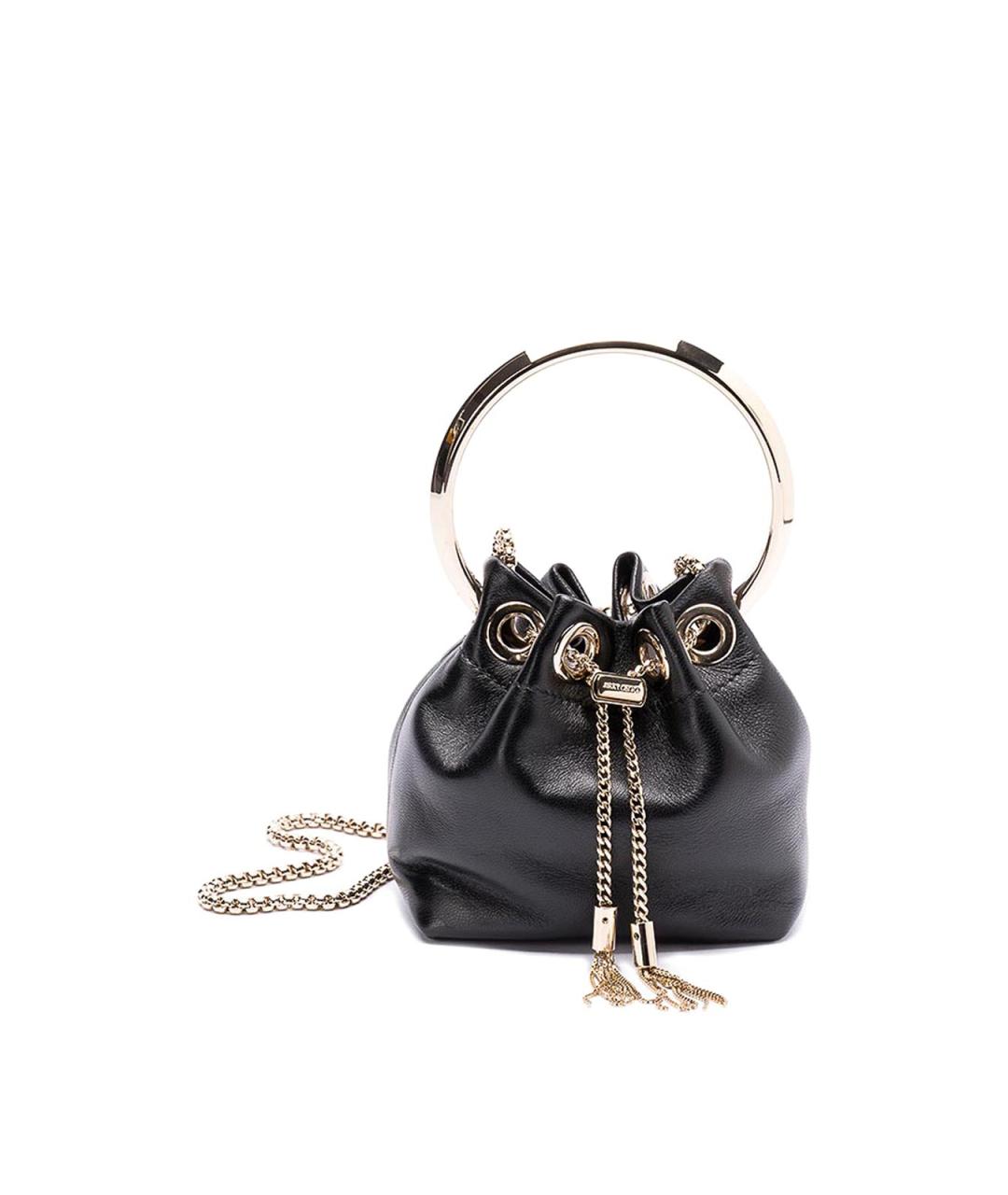 JIMMY CHOO Черная кожаная сумка с короткими ручками, фото 1