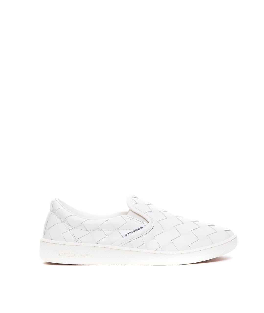 BOTTEGA VENETA Белые кожаные слипоны, фото 1