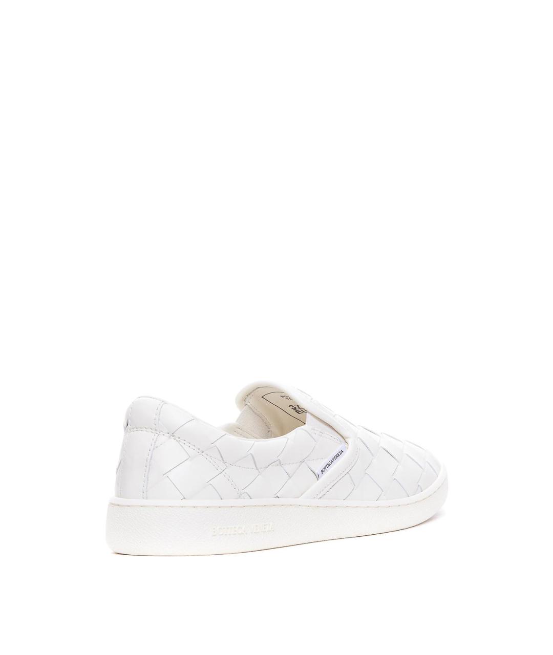 BOTTEGA VENETA Белые кожаные слипоны, фото 2