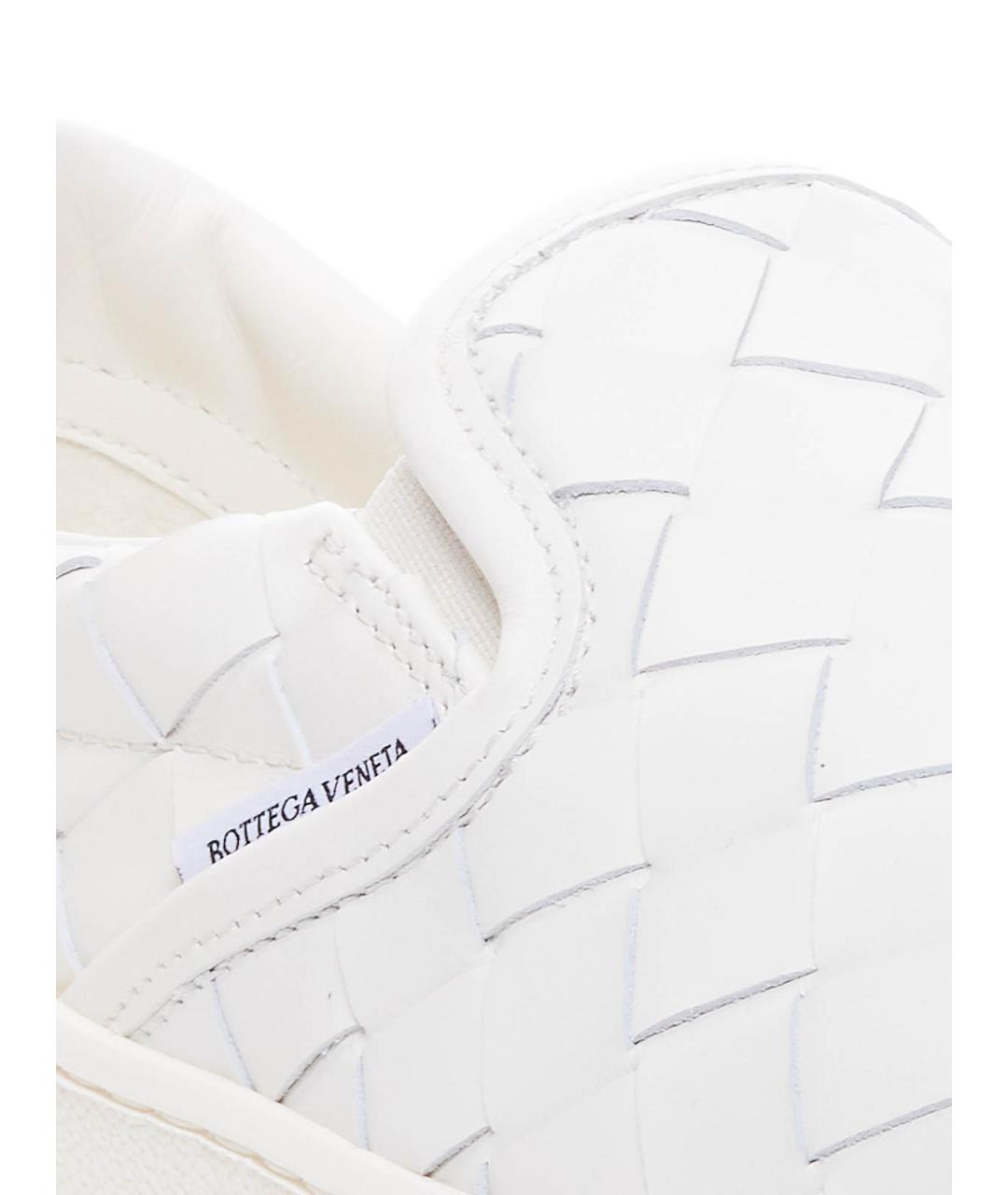 BOTTEGA VENETA Белые кожаные слипоны, фото 3
