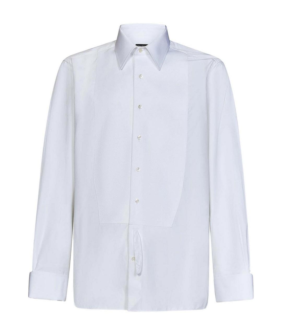 TOM FORD Белая хлопковая классическая рубашка, фото 1