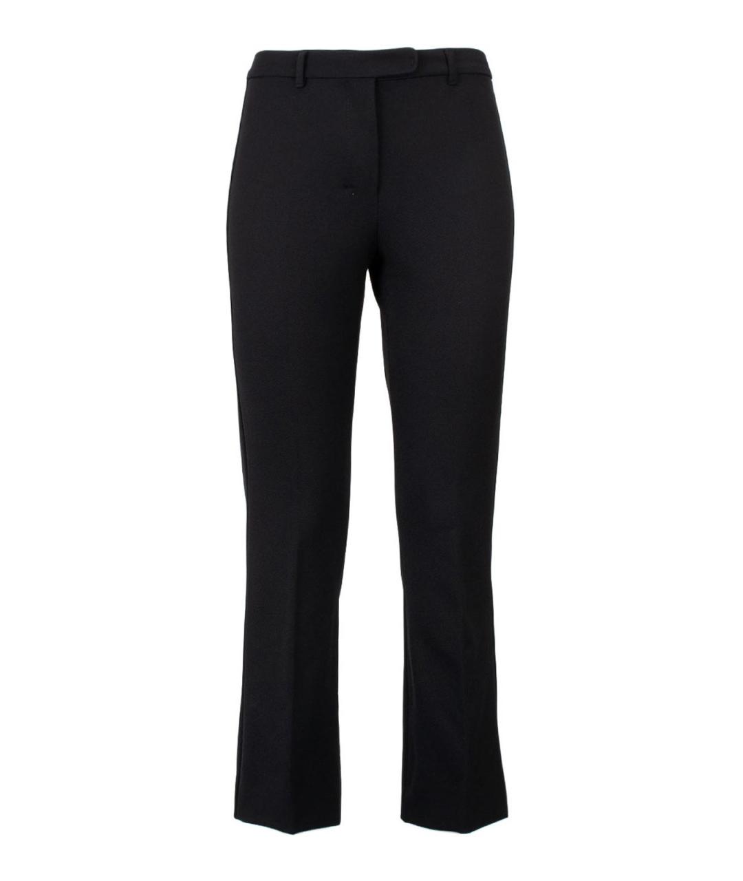 MAX MARA Черные хлопковые прямые брюки, фото 1