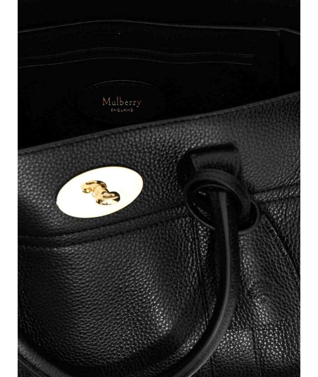 MULBERRY Черная кожаная сумка тоут, фото 4