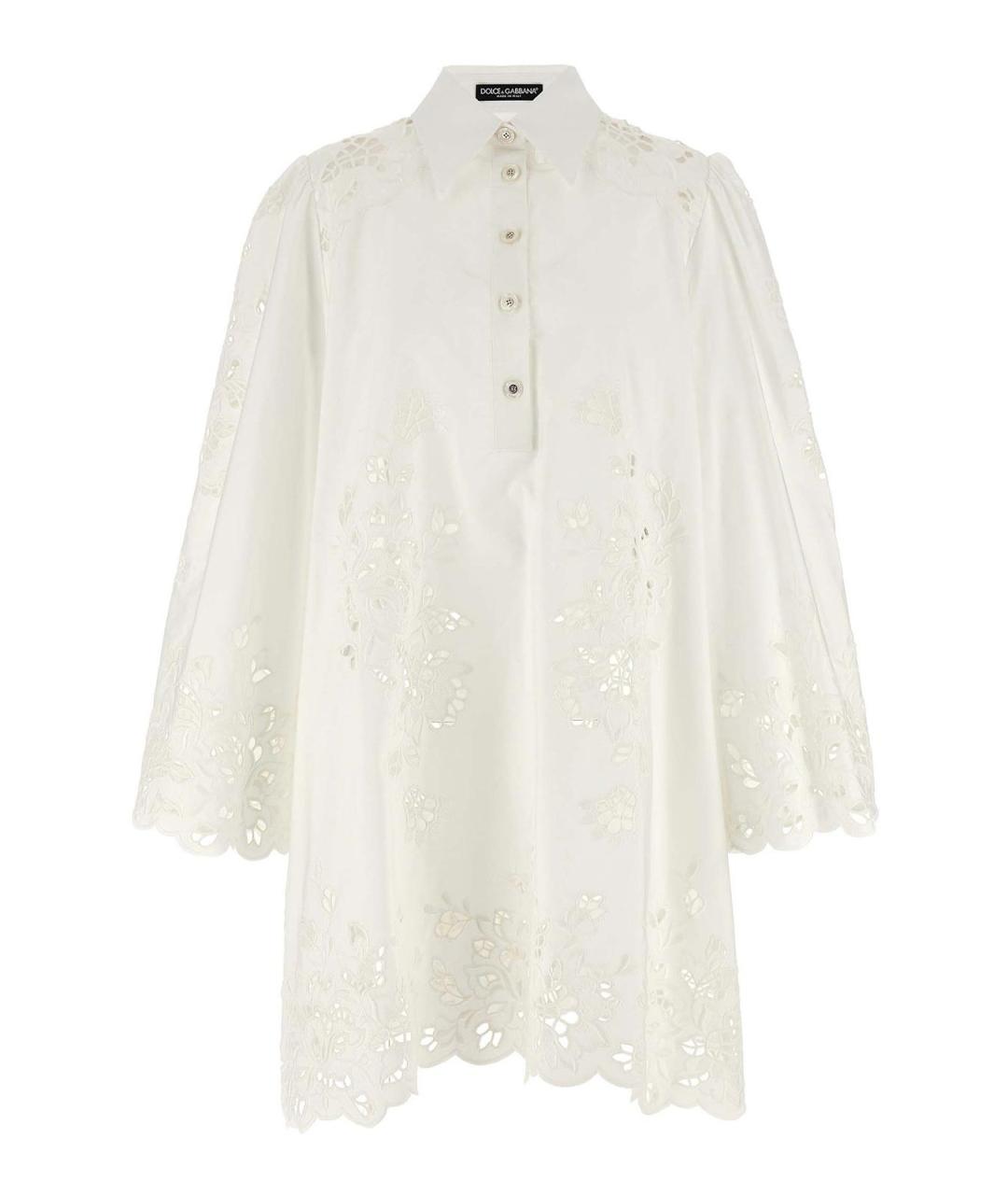 DOLCE&GABBANA Белое хлопковое повседневное платье, фото 1