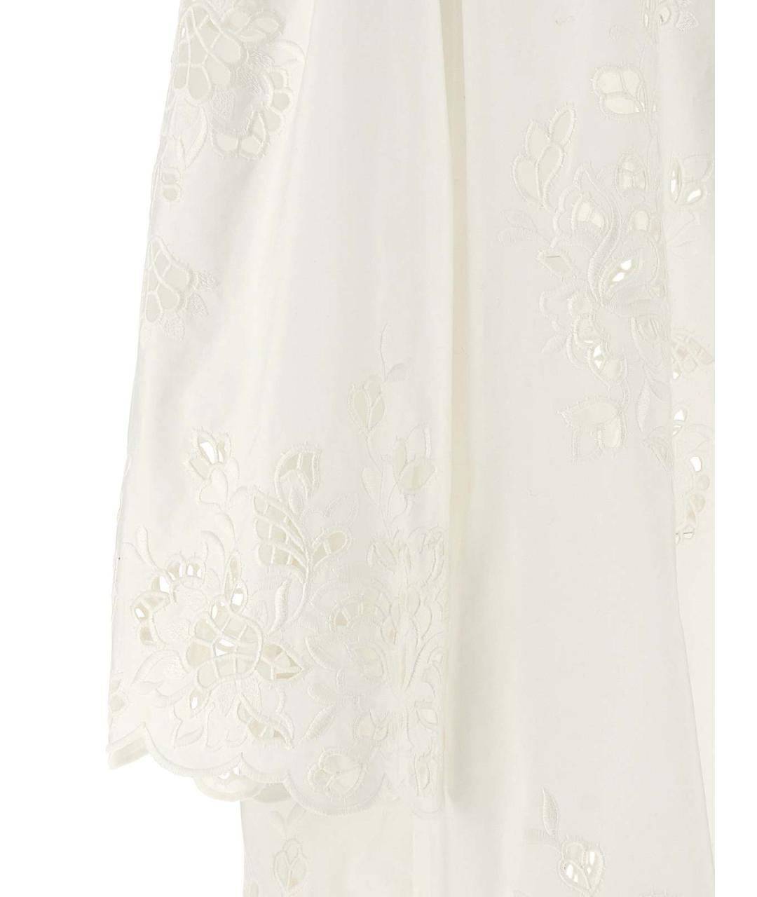 DOLCE&GABBANA Белое хлопковое повседневное платье, фото 4