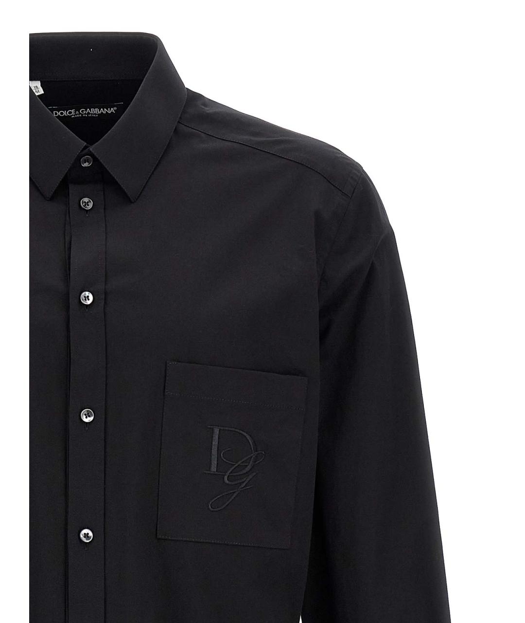 DOLCE&GABBANA Черная хлопковая кэжуал рубашка, фото 3