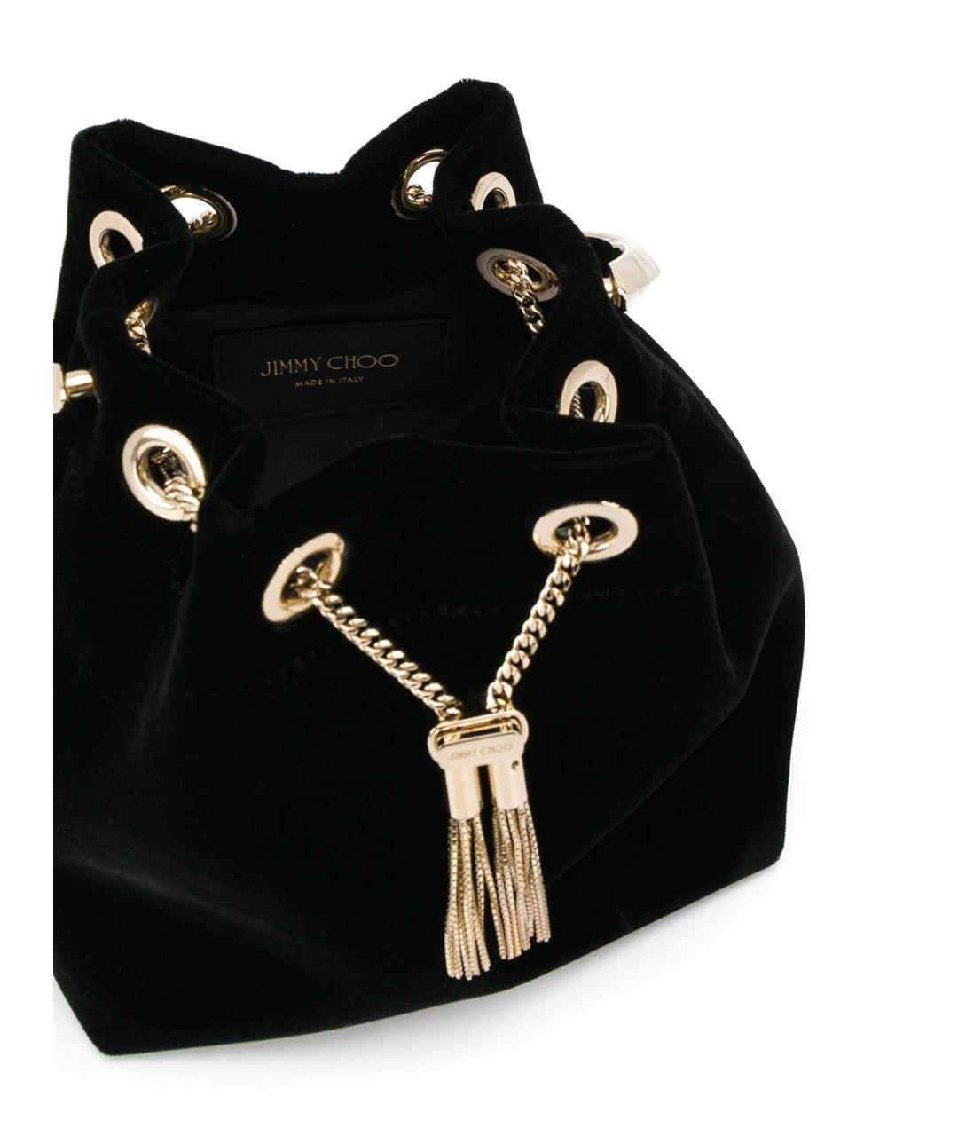 JIMMY CHOO Черная тканевая сумка с короткими ручками, фото 2