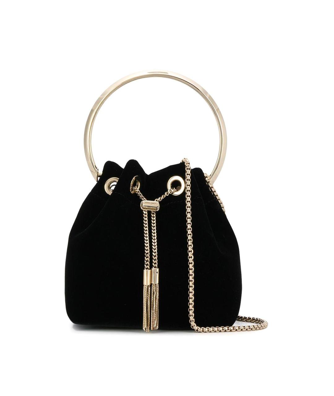JIMMY CHOO Черная тканевая сумка с короткими ручками, фото 1