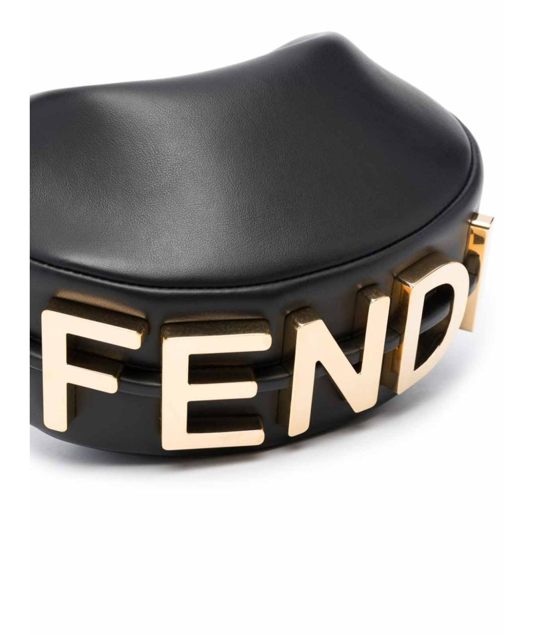 FENDI Черная кожаная сумка с короткими ручками, фото 4
