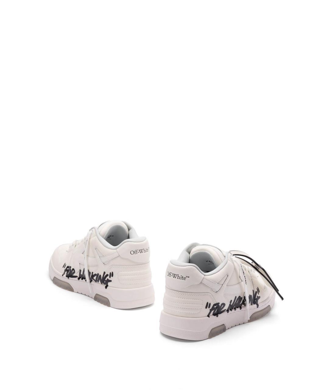 OFF-WHITE Белые кожаные низкие кроссовки / кеды, фото 4