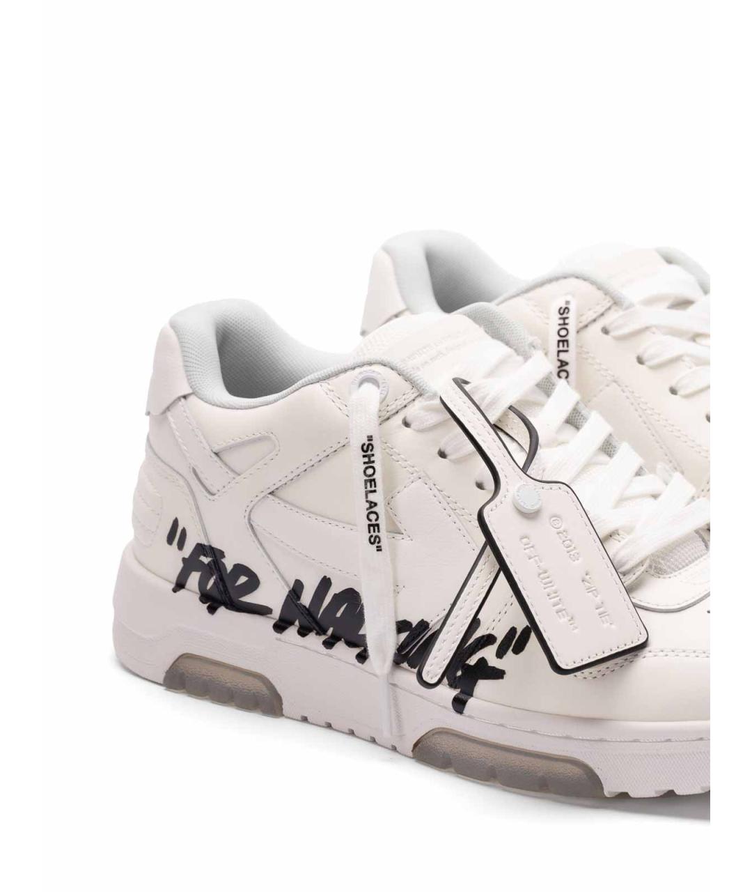 OFF-WHITE Белые кожаные низкие кроссовки / кеды, фото 2