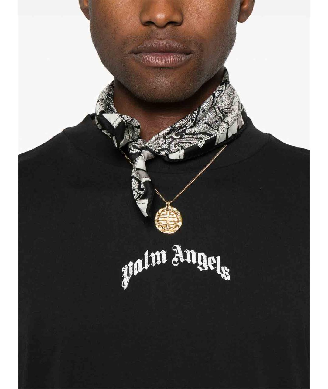 PALM ANGELS Черная хлопковая футболка, фото 4