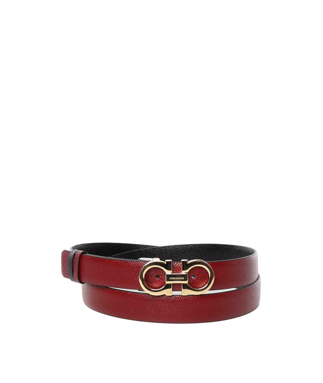 FERRAGAMO Красный кожаный ремень, фото 1