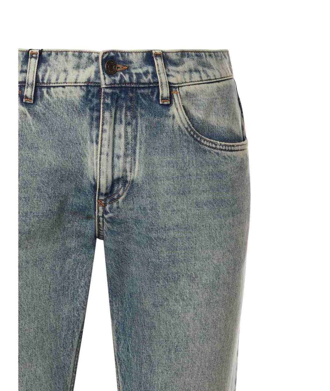 DOLCE&GABBANA Голубые хлопковые джинсы скинни, фото 3