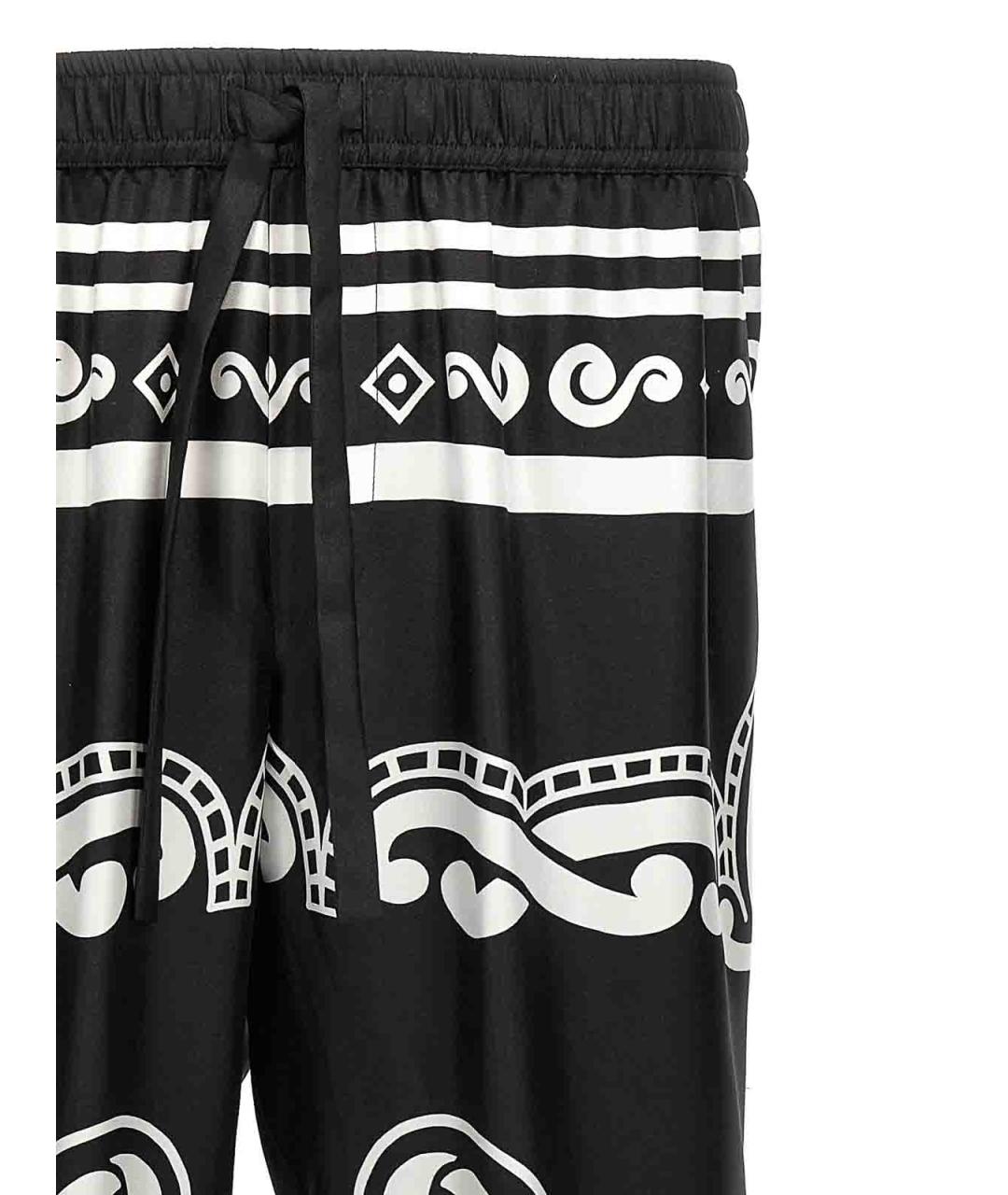 DOLCE&GABBANA Черные шелковые повседневные брюки, фото 3