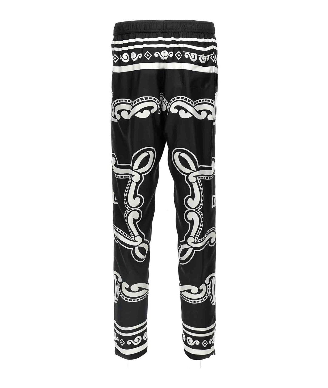 DOLCE&GABBANA Черные шелковые повседневные брюки, фото 2