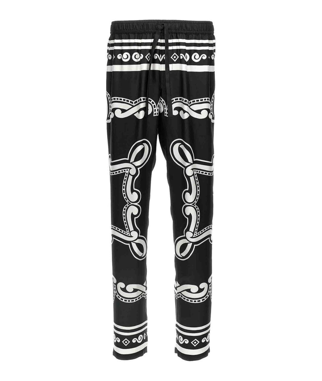 DOLCE&GABBANA Черные шелковые повседневные брюки, фото 1