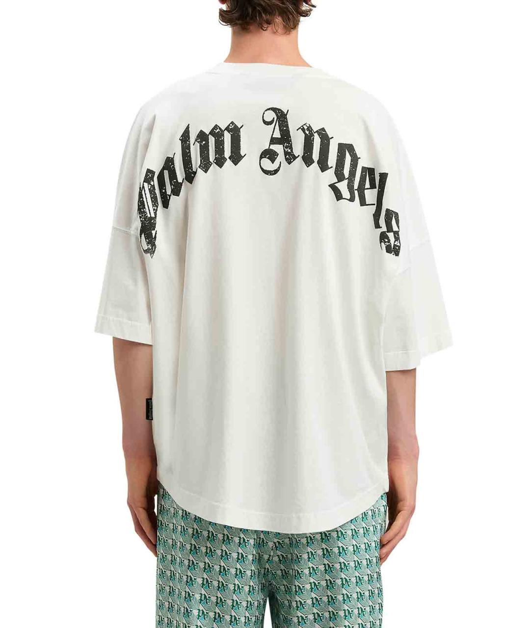 PALM ANGELS Белая хлопковая футболка, фото 4