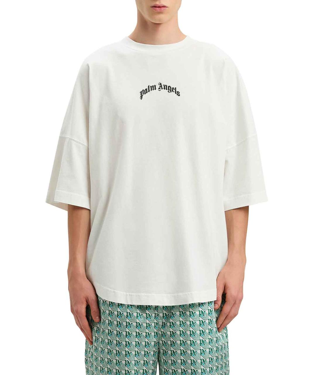 PALM ANGELS Белая хлопковая футболка, фото 3