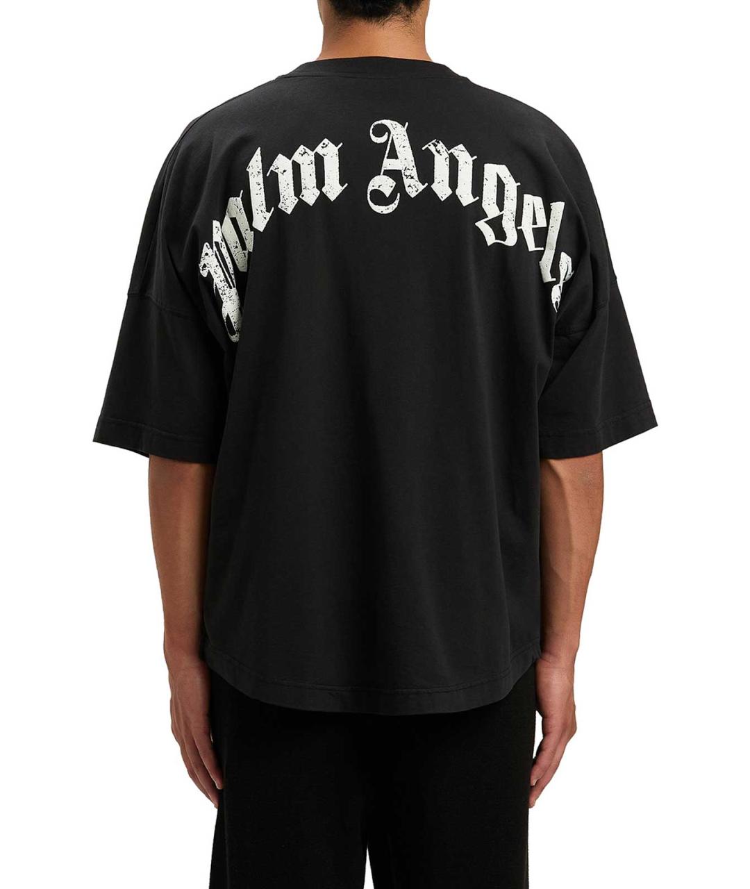 PALM ANGELS Черная хлопковая футболка, фото 3