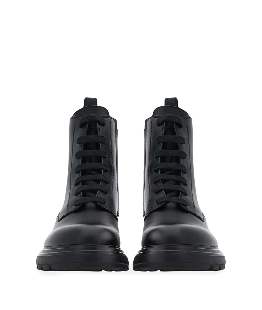 FERRAGAMO Черные кожаные ботинки, фото 4