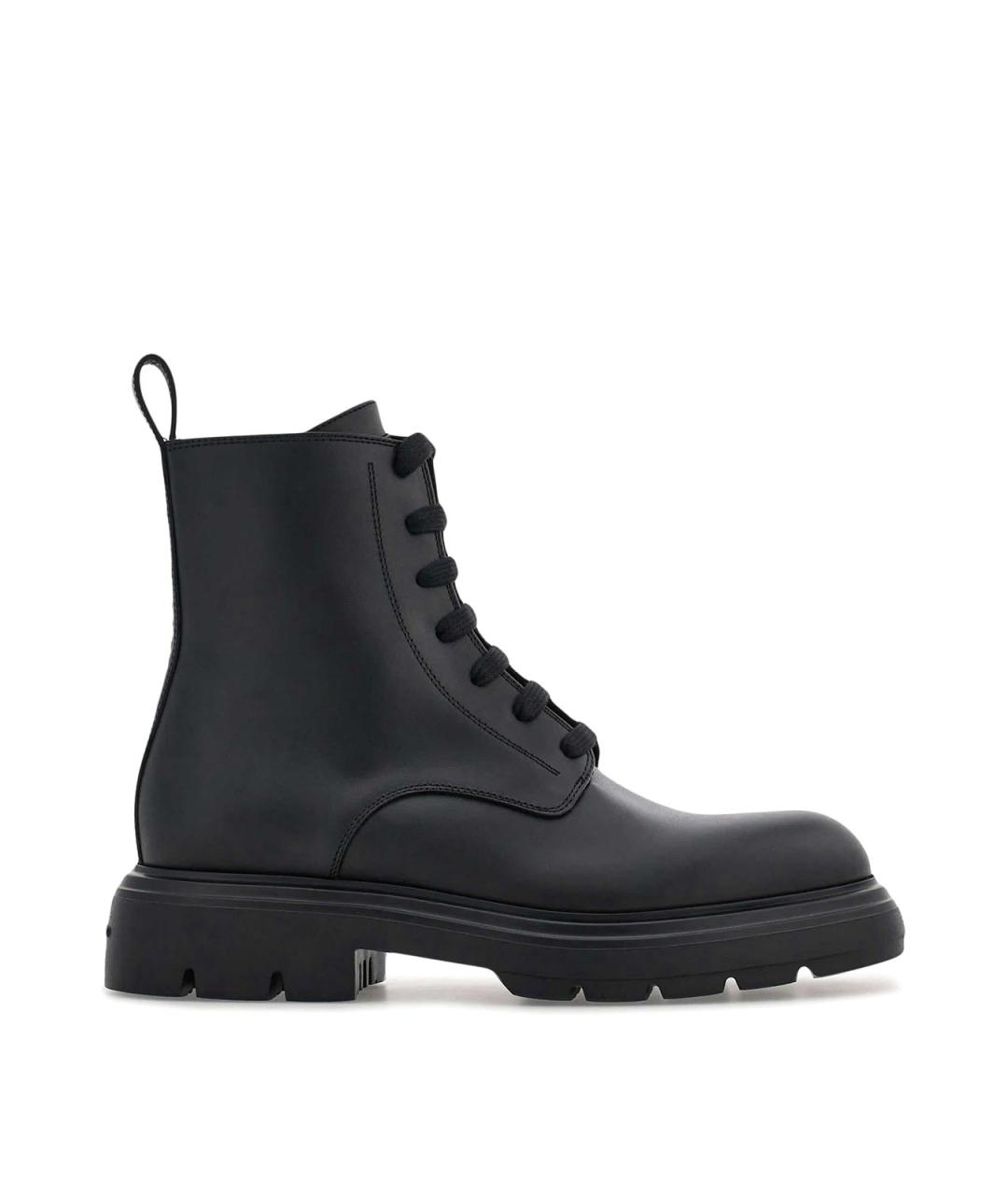 FERRAGAMO Черные кожаные ботинки, фото 1