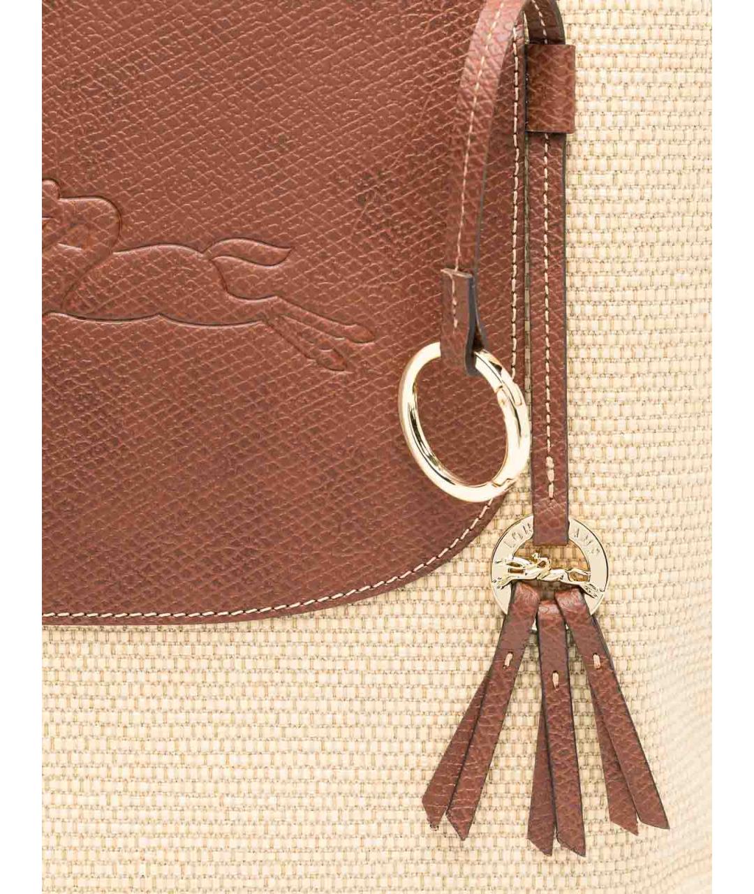 LONGCHAMP Бежевая тканевая сумка тоут, фото 4