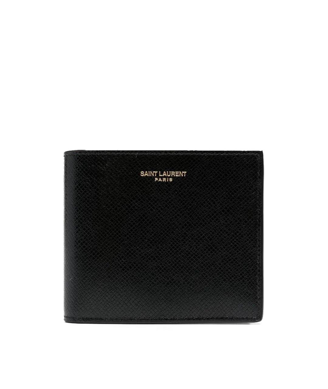 SAINT LAURENT Черный кожаный кошелек, фото 1