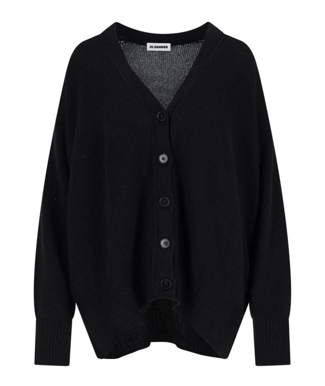 JIL SANDER Черный кашемировый кардиган, фото 1