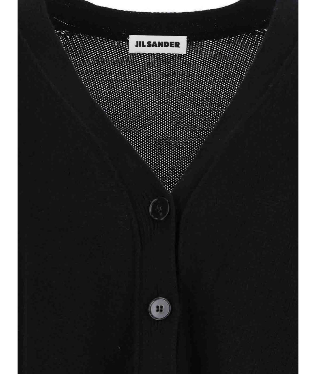 JIL SANDER Черный кашемировый кардиган, фото 3