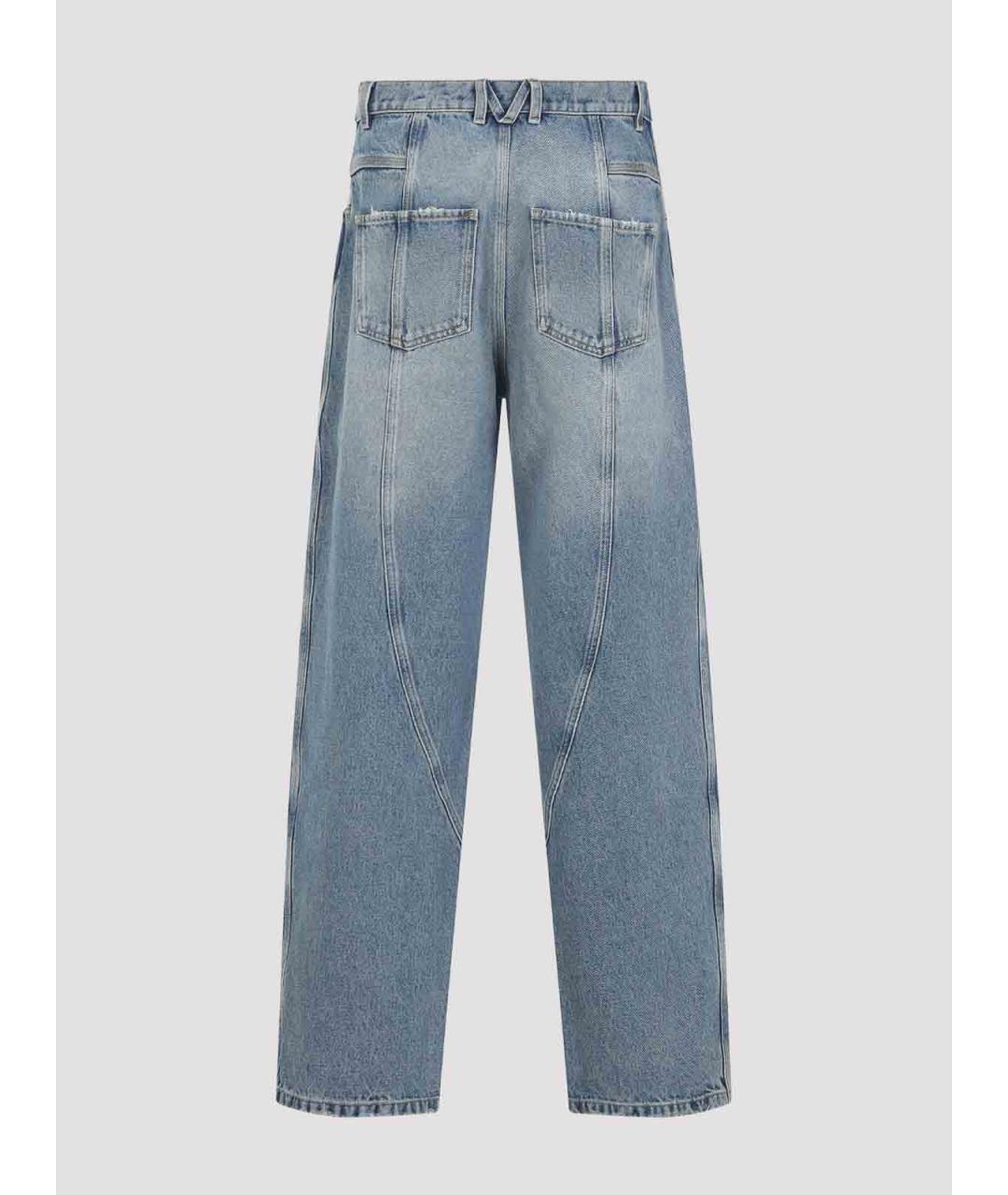 MOSCHINO Голубые хлопковые прямые джинсы, фото 2