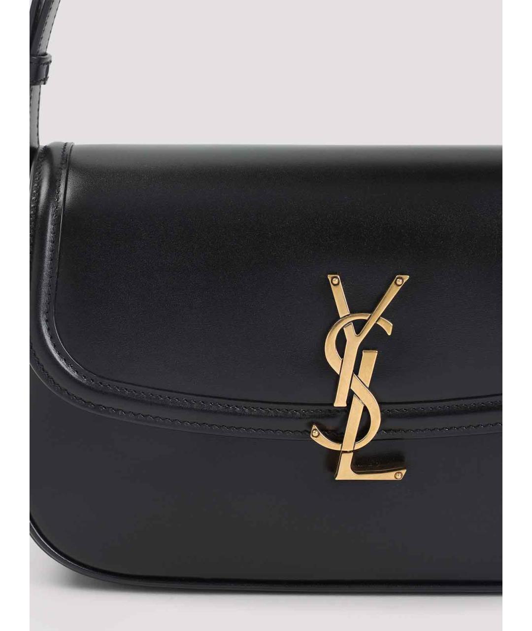 SAINT LAURENT Черная кожаная сумка через плечо, фото 3