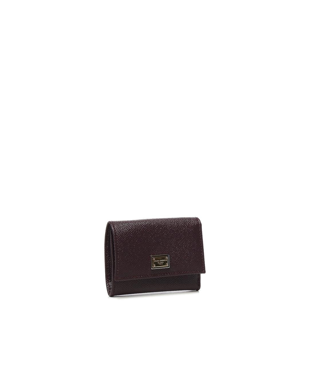 DOLCE&GABBANA Бордовый кожаный кошелек, фото 2