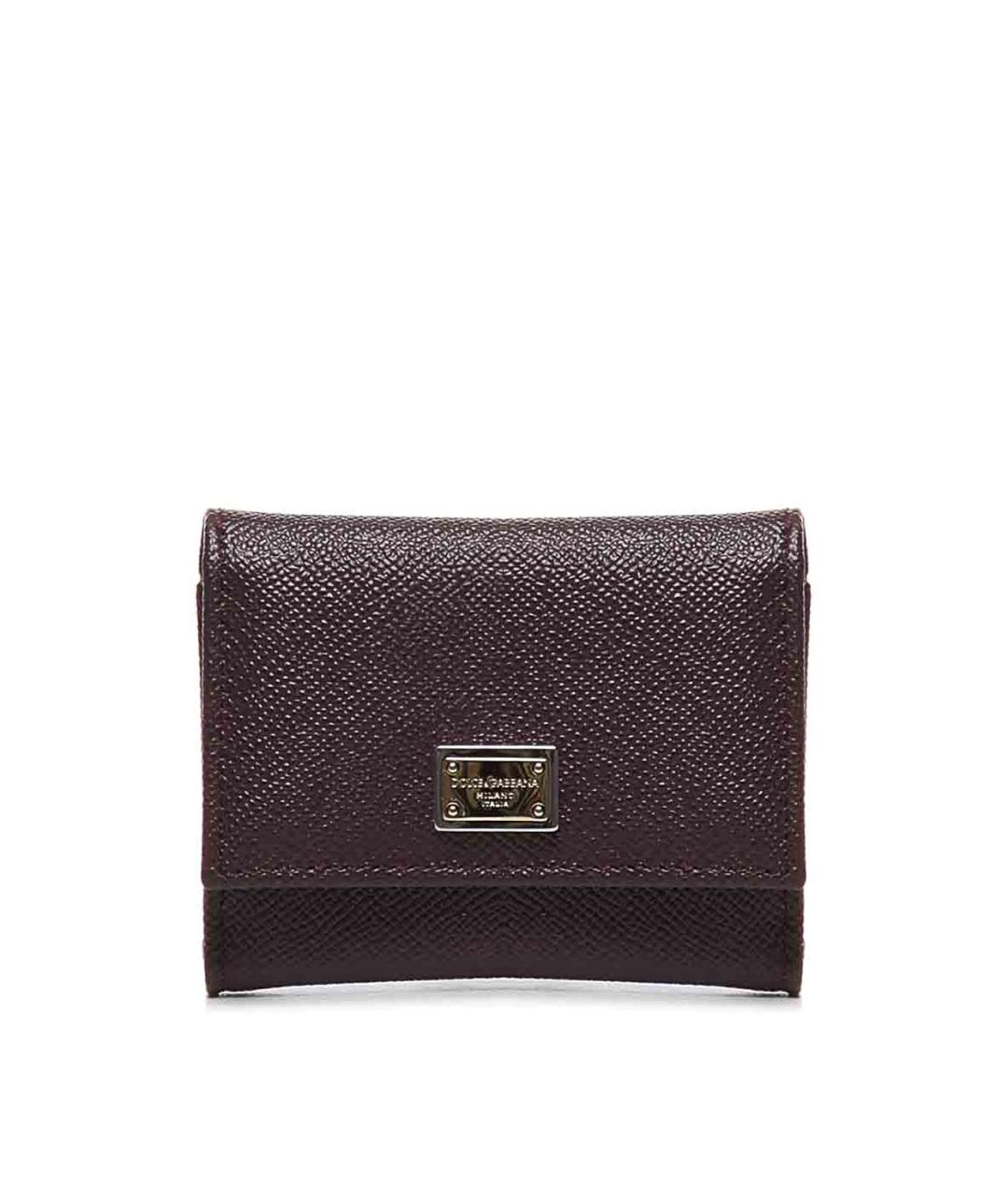 DOLCE&GABBANA Бордовый кожаный кошелек, фото 1