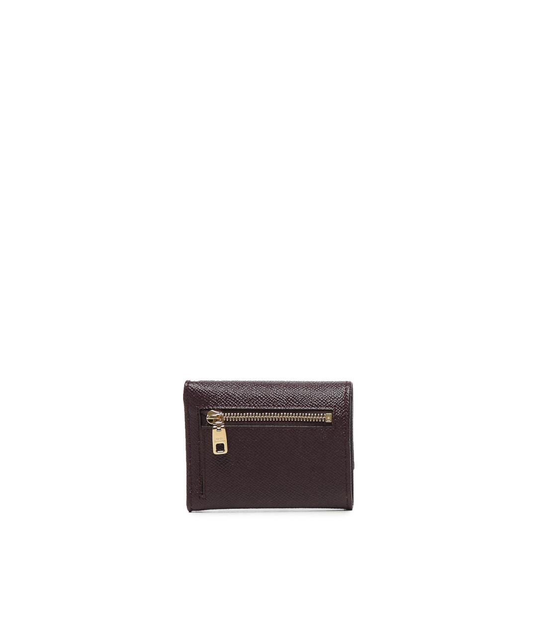 DOLCE&GABBANA Бордовый кожаный кошелек, фото 3