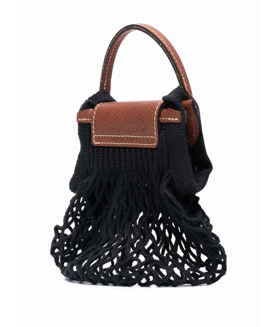 LONGCHAMP Черная хлопковая сумка через плечо, фото 4