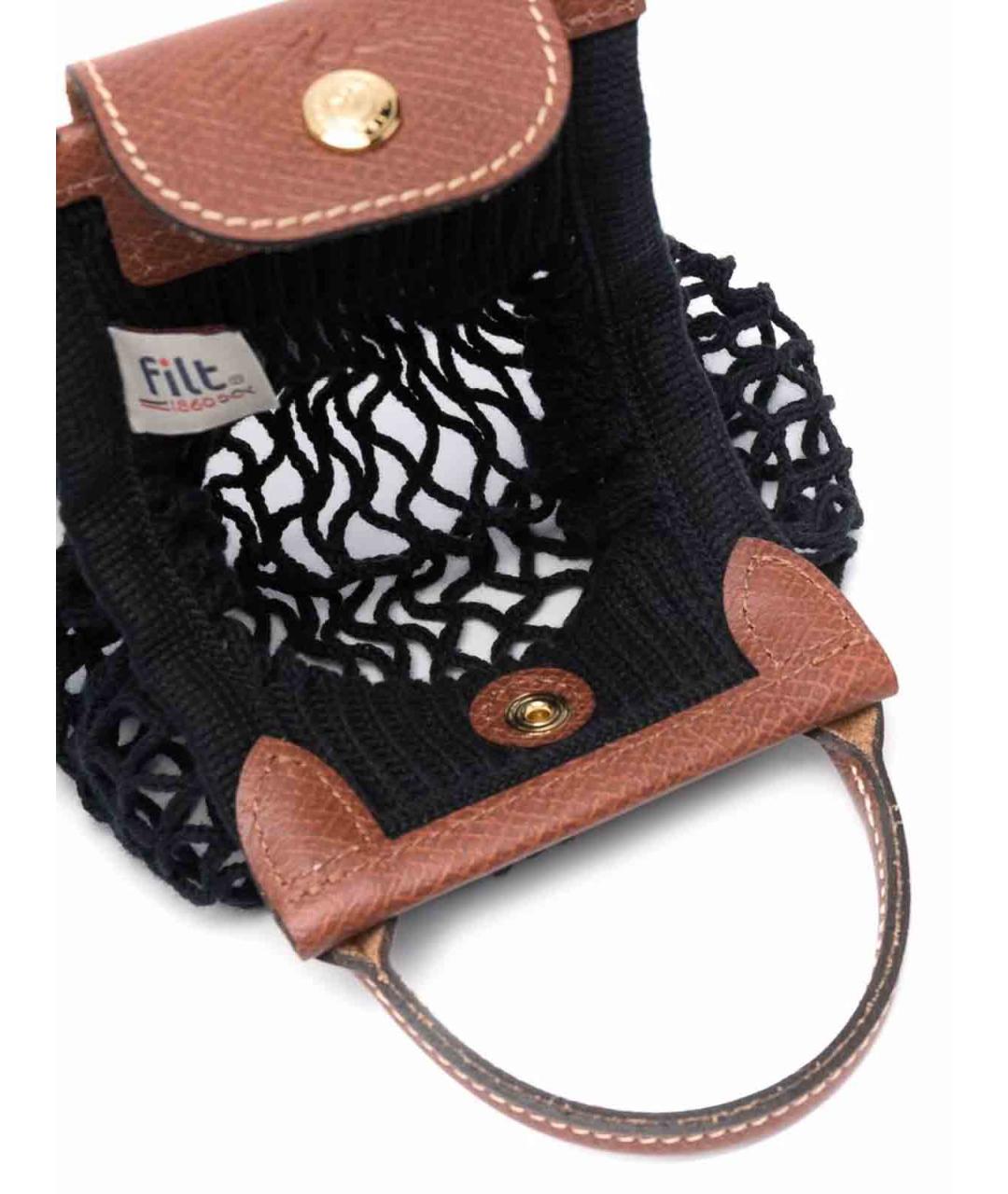 LONGCHAMP Черная хлопковая сумка через плечо, фото 6