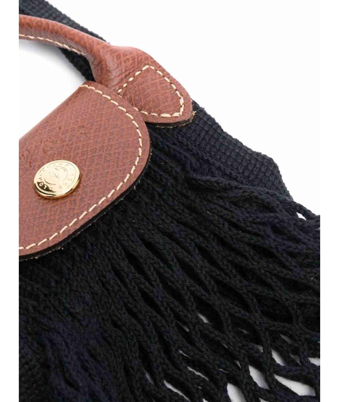 LONGCHAMP Черная хлопковая сумка через плечо, фото 5