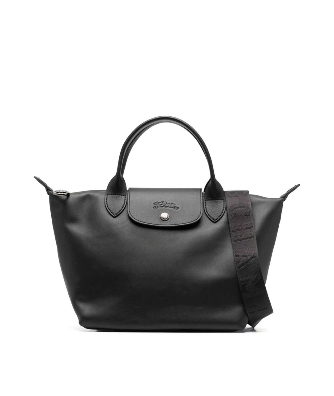 LONGCHAMP Черная кожаная сумка тоут, фото 1