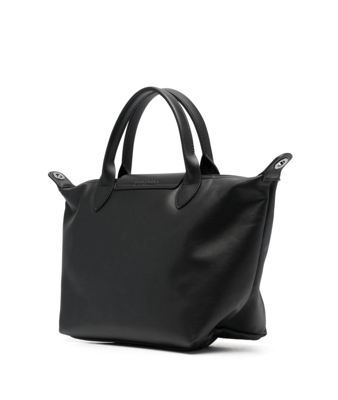 LONGCHAMP Черная кожаная сумка тоут, фото 3