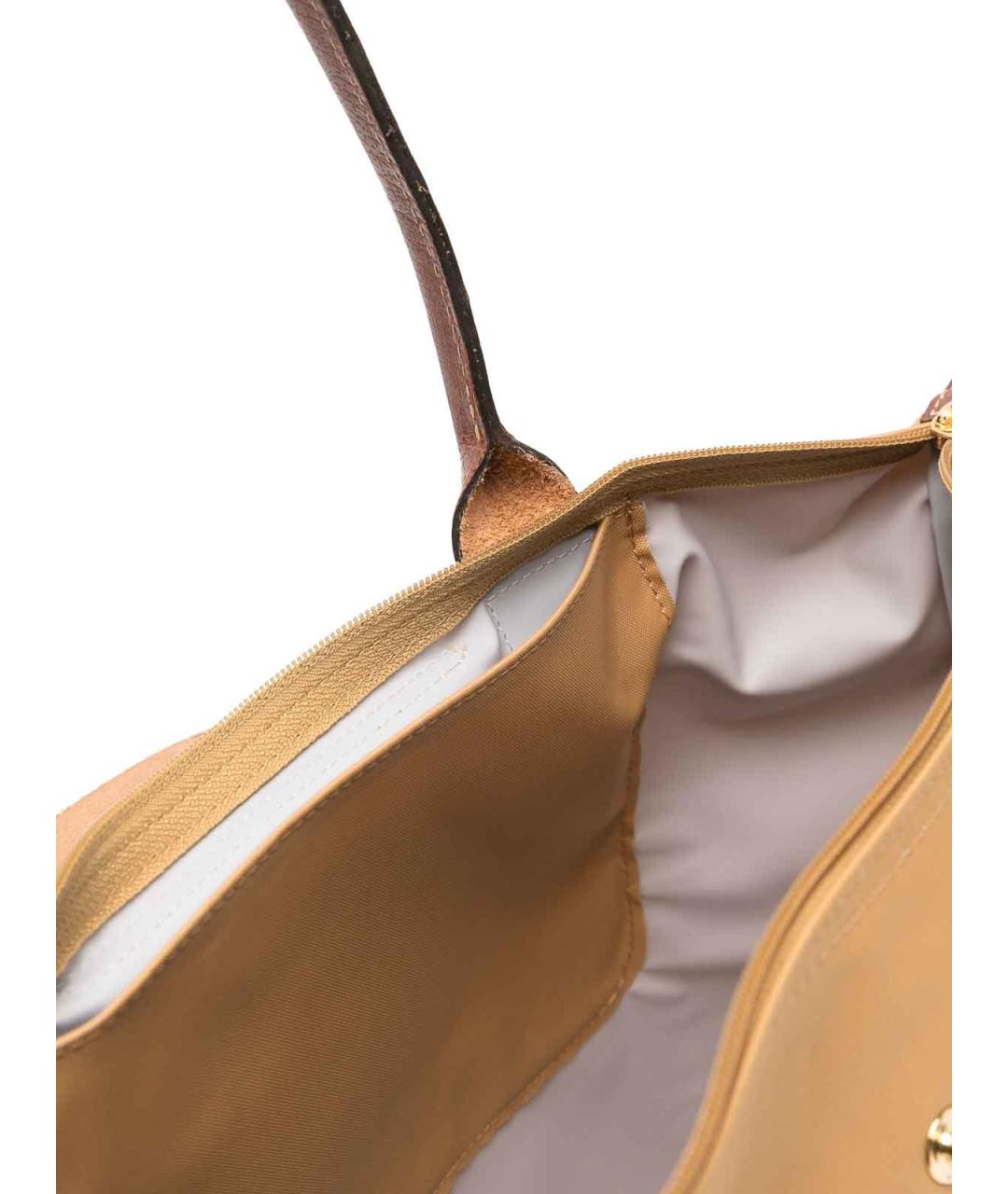 LONGCHAMP Бежевая тканевая сумка тоут, фото 4