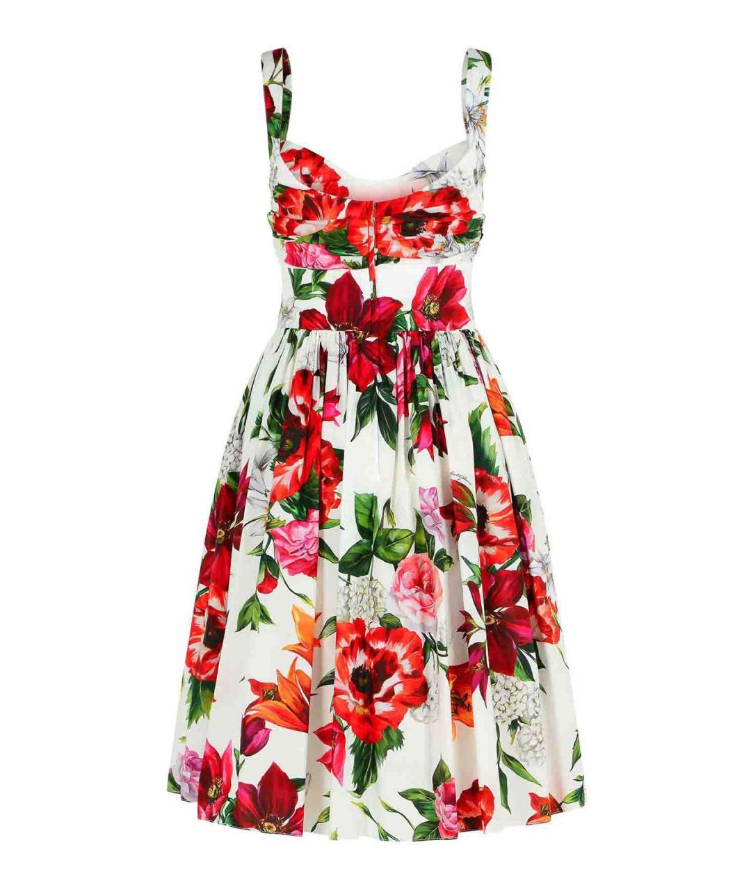 DOLCE&GABBANA Белое хлопковое повседневное платье, фото 2