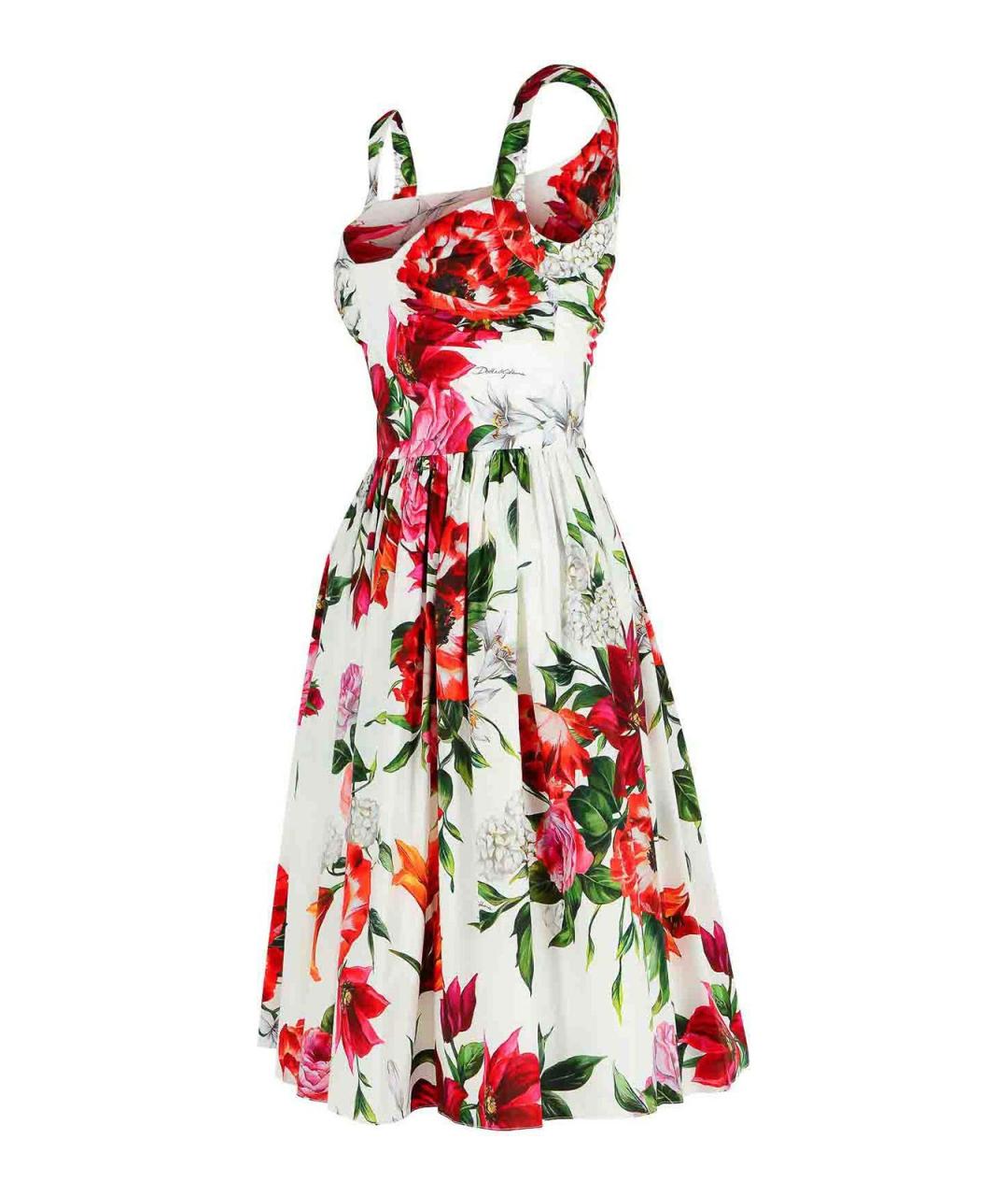 DOLCE&GABBANA Белое хлопковое повседневное платье, фото 3