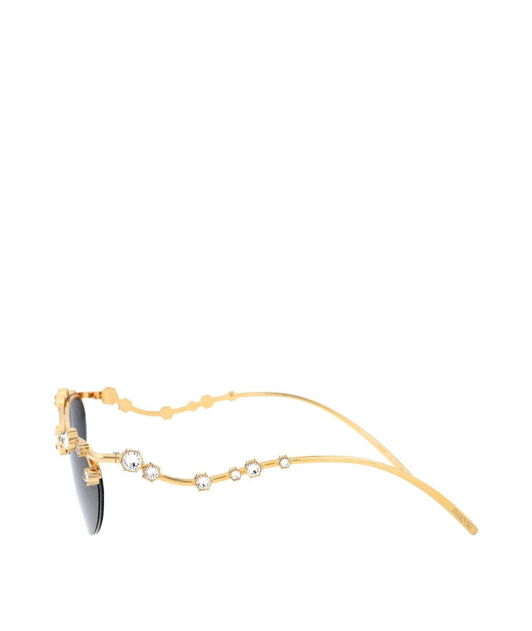 SWAROVSKI Золотые металлические солнцезащитные очки, фото 3