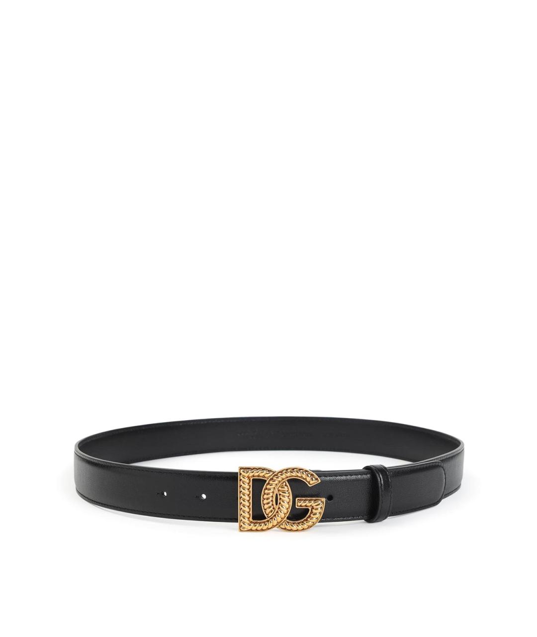 DOLCE&GABBANA Черный кожаный ремень, фото 1