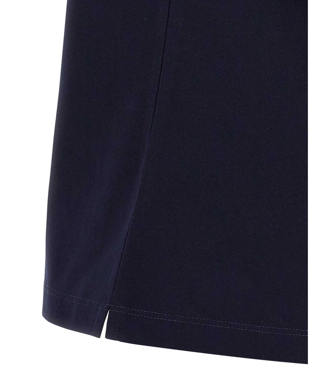 BRUNELLO CUCINELLI Темно-синяя хлопковая футболка, фото 4