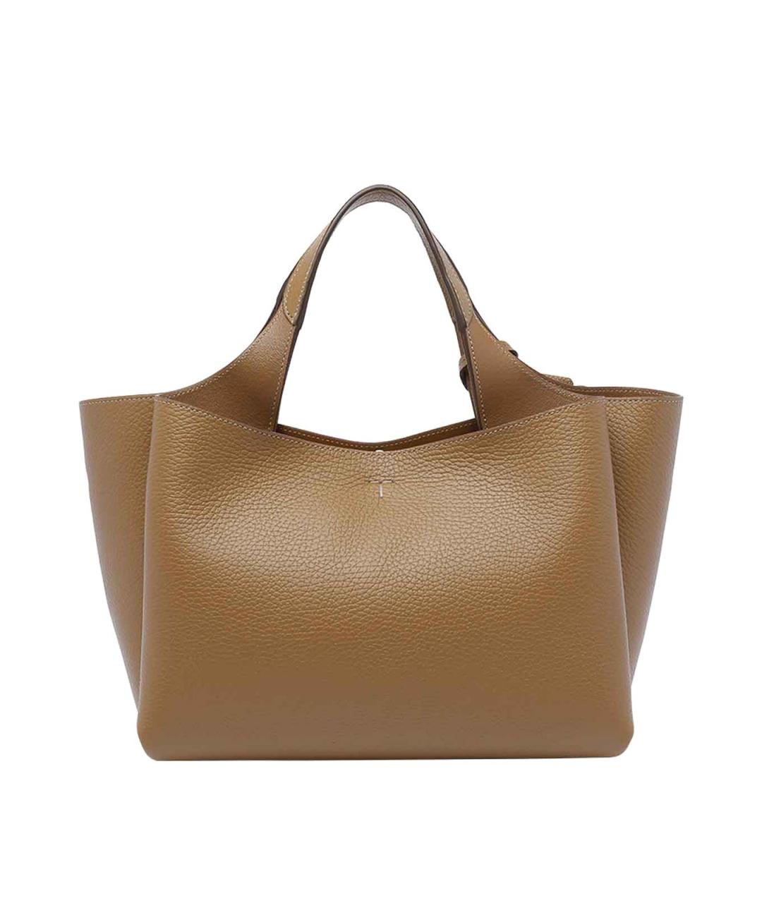 TOD'S Бежевая кожаная сумка тоут, фото 3